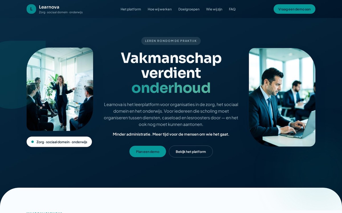 Interface van Learnova